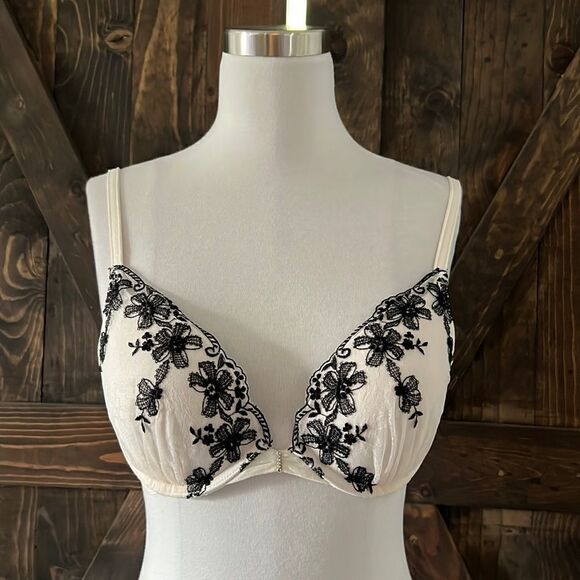 Vintage Victoria’s Secret Embroidered push up bra 2010 Sz- 36B - Picture 1 of 11